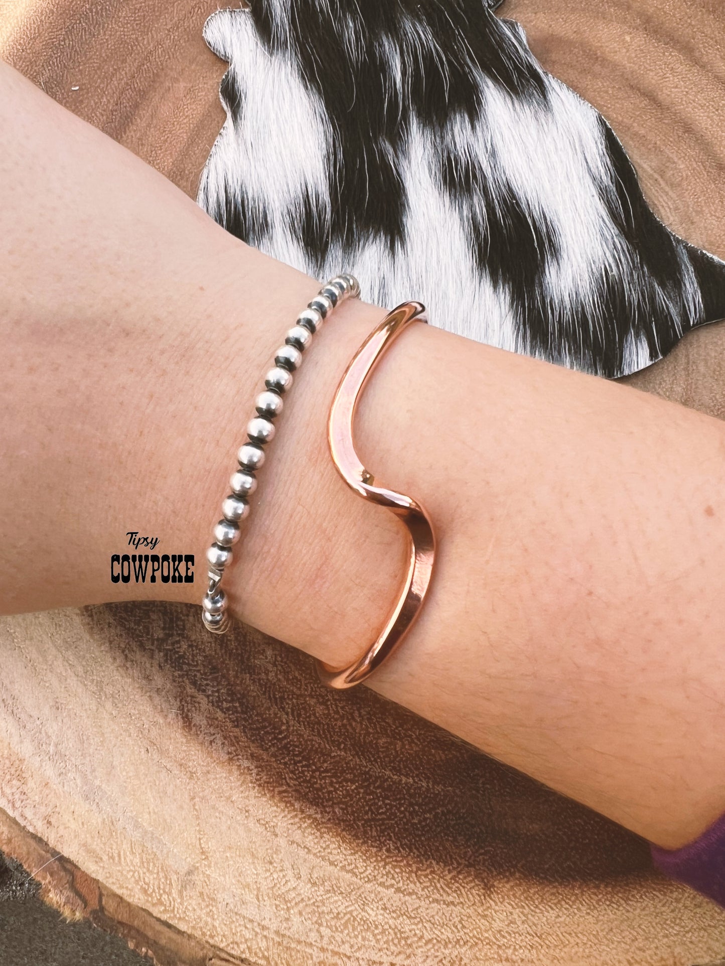 Copper Wave Cuff Bracelet