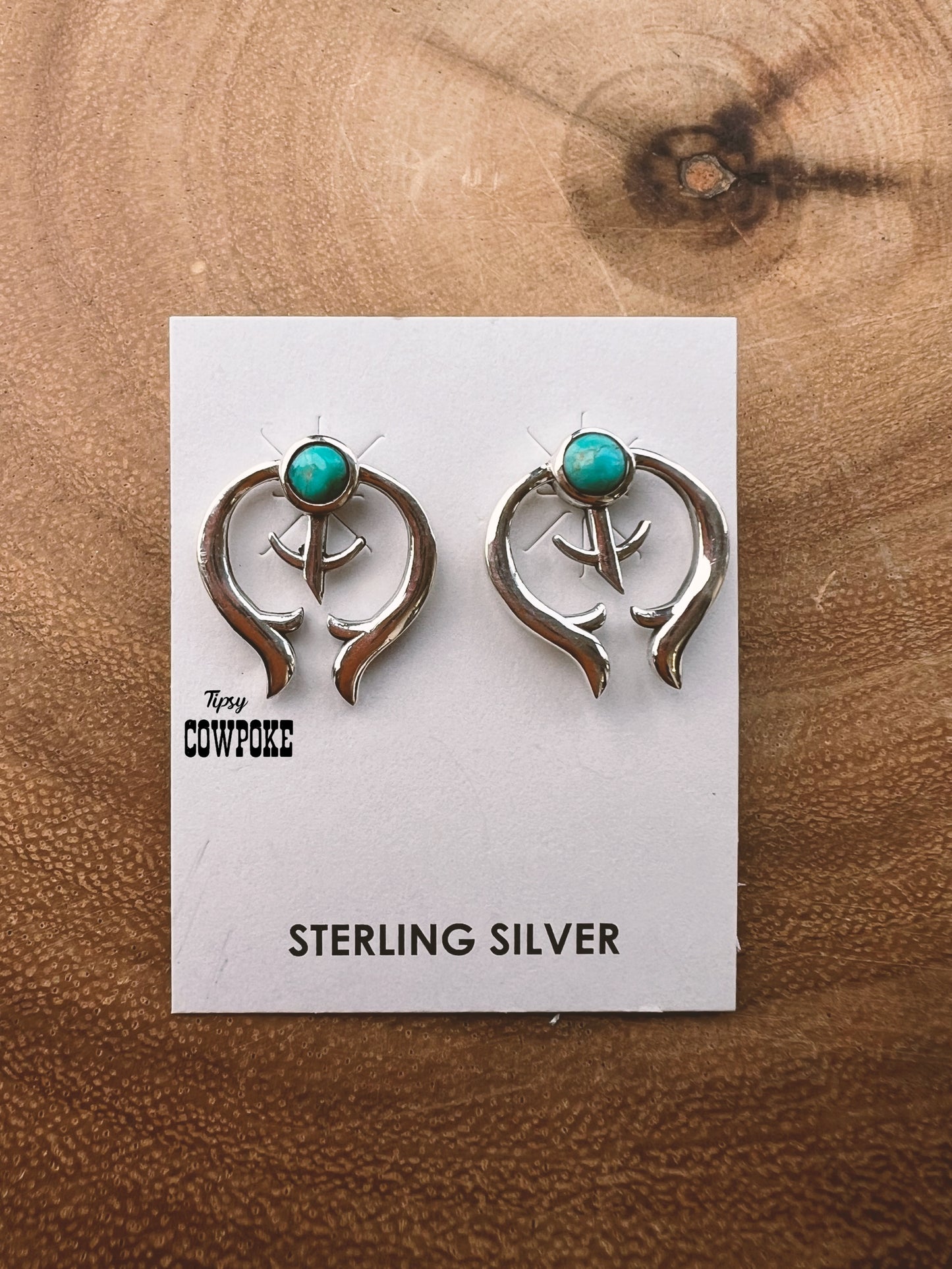 Kingman Turquoise Naja Stud Earrings