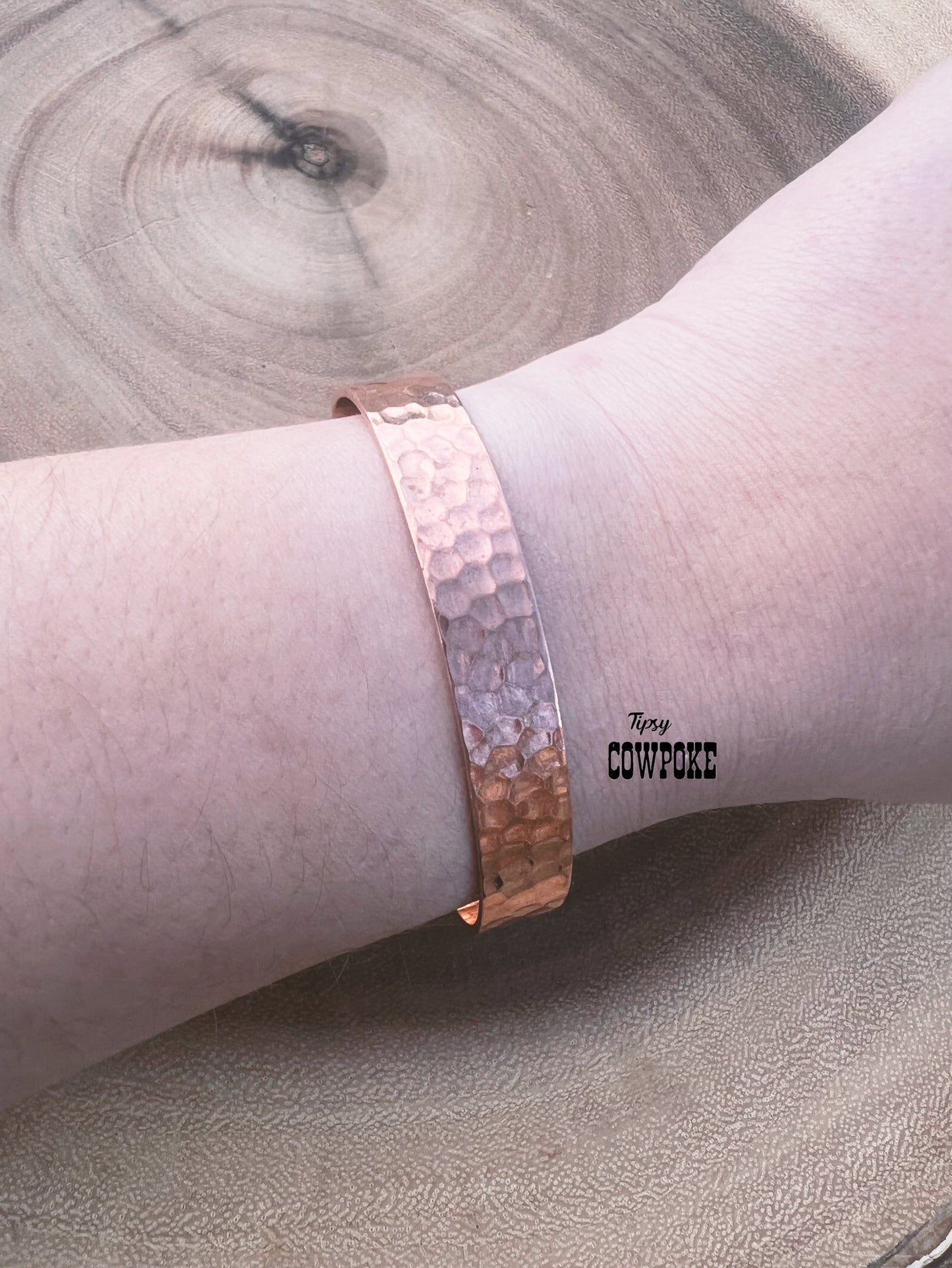 Copper Hammered Cuff Bracelet