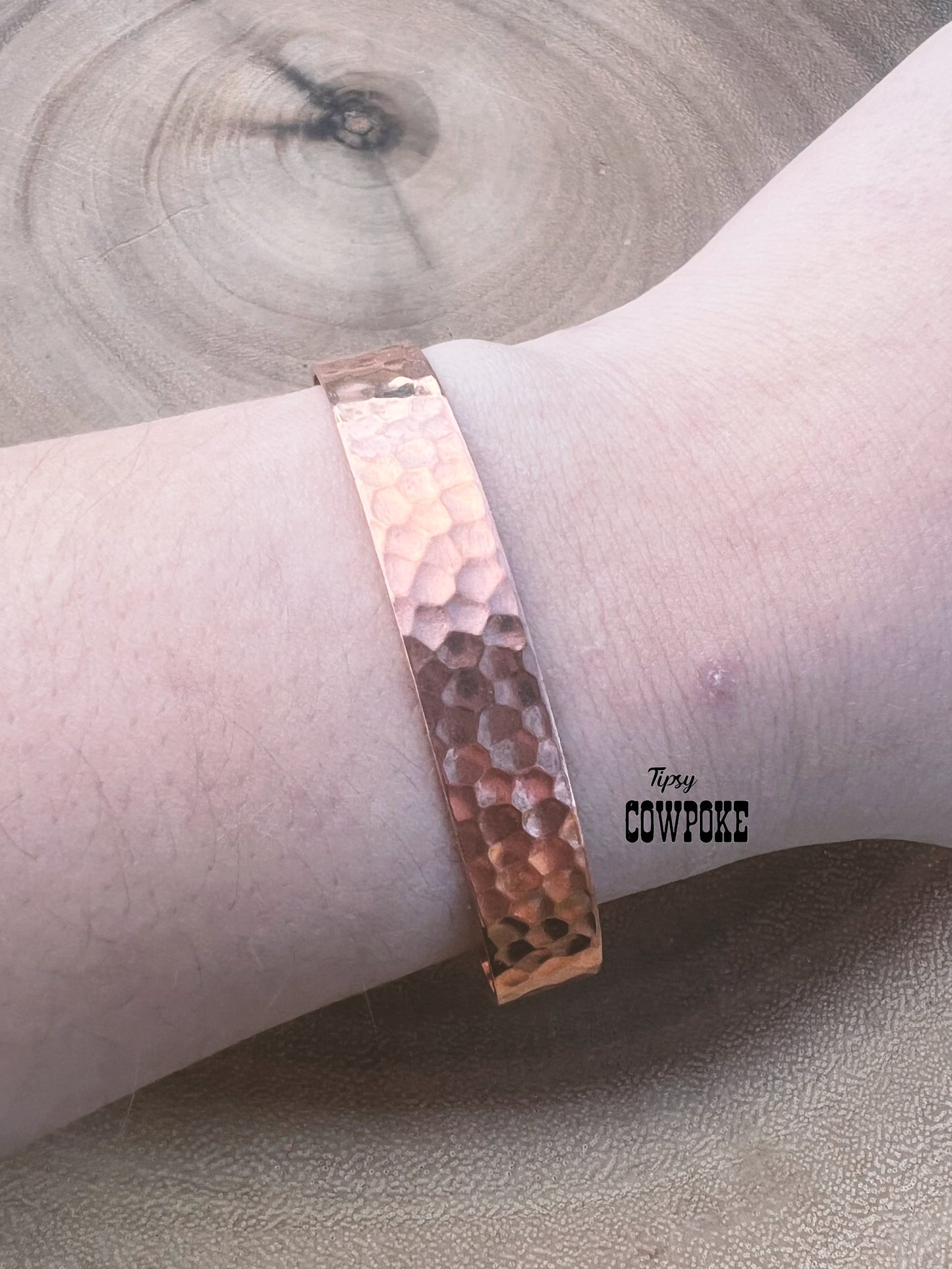 Copper Hammered Cuff Bracelet