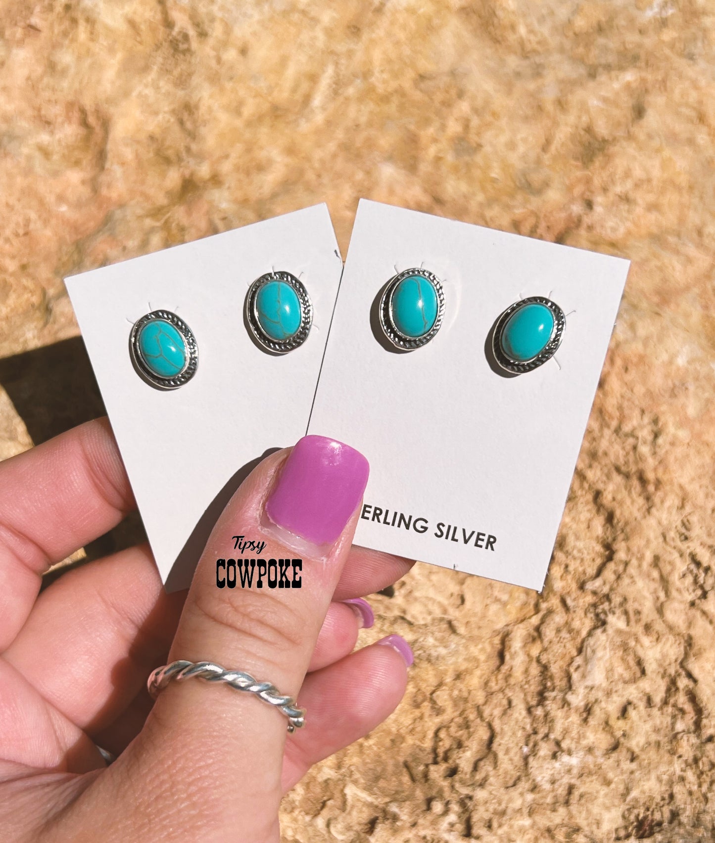 Gypsy Turquoise Stud Earrings